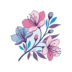creative water color floral vector art design