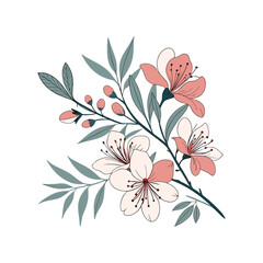 modern minimal creative water color flower, floral vector art design