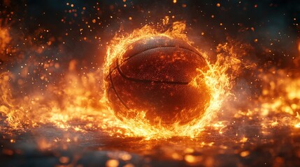 Basketball engulfed in flames (1)
