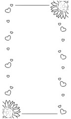 frame with flowers and love, valentine frame, romantic frame

