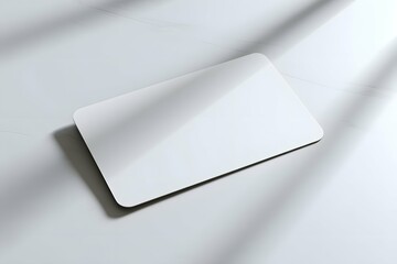 A chic gift card glides on white, like a star in a clear night sky.