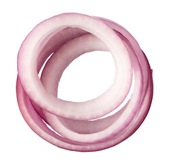 Sliced red onion isolated. png file