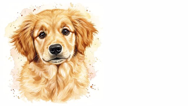 animation dog watercolor illustration	
