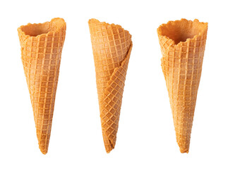 wafer cones on transparent background