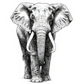 an elephant with a large tusky trunk