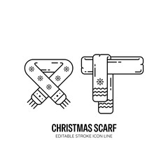 Christmas Scarf Icon with White Background Flat Design Vector Illustration