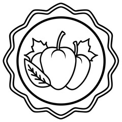 Minimal Veggie Nutrition Line Art Vector