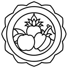 Minimal Veggie Nutrition Line Art Vector