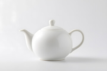 White teapot mockup isolated on white	