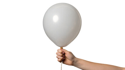 hand holding a balloon isolated