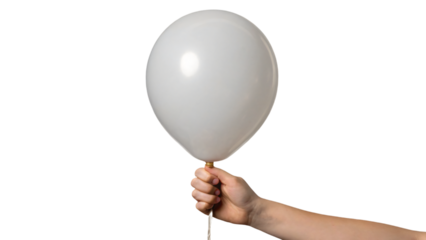hand holding a balloon isolated