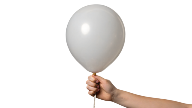 hand holding a balloon isolated