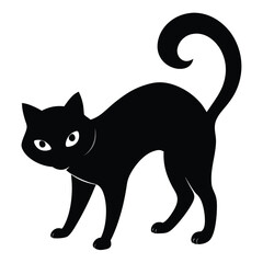 Obraz premium A cute black cat silhouette vector illustration
