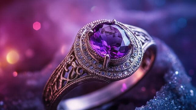 Elegant amethyst ring