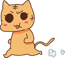 ランニングをする太った猫