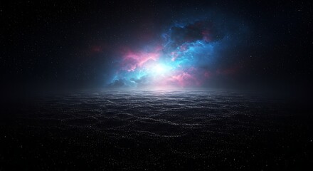 Obraz premium Abstract cosmic background with nebula and dark ground