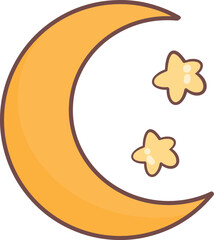 crescent moon with stars clipart