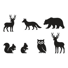 set of animals silhouettes