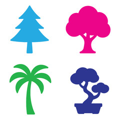 vector tree icon set