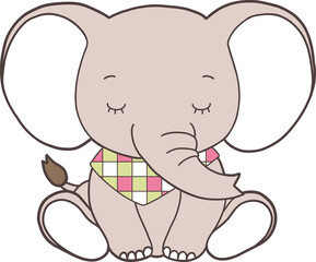 Groovy Woodland Animal with Hand Drawn Elephant for Book Animals for Kids.
