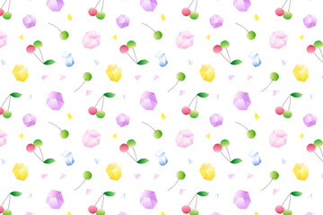 さくらんぼの背景イラスト