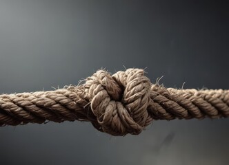 Frayed rope, near breaking point, under extreme tension ,  worn,  tension