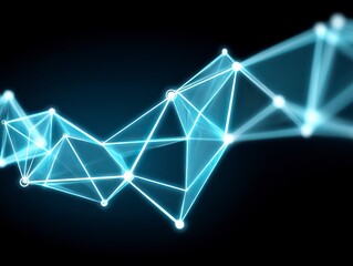 Fototapeta premium Abstract network connections with glowing lines and nodes.