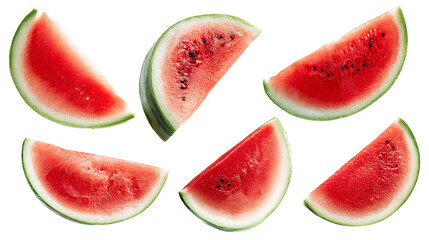 Watermelon Slices on Transparent Background, PNG