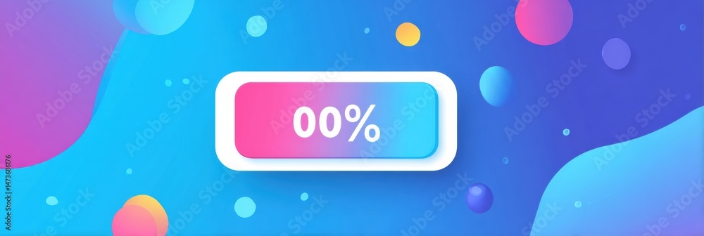 Fototapete dynamic pop-up discount tab on glossy user interface panel showcasing colorful design with vibrant b