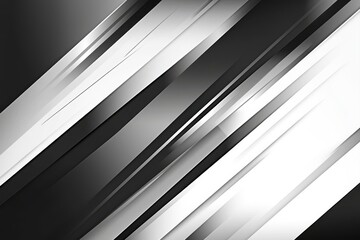 Obraz premium Abstract diagonal lines in black and white, creating a dynamic, layered effect. Various shades of gray add depth