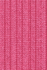 Fototapeta premium Seamless texture of pink knitted wool textile material background