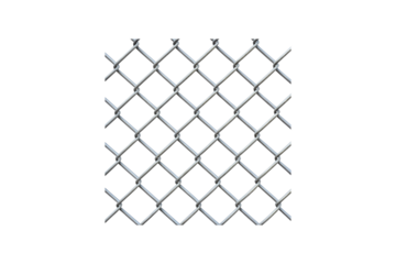Chain link fence creates an interesting pattern on a  transparent background