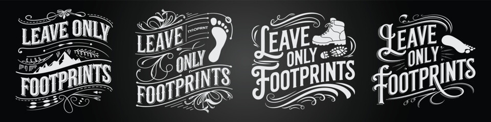 Retro Chalk Style Design with Nature-Inspired Vector Typography Elements