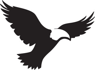 black and white silhouette tattoo of eagle