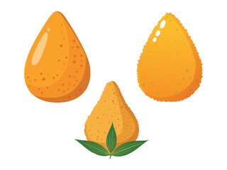 vector illustration of a Coxinha (Chicken Croquette Shaped Like a Teardrop)