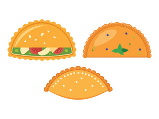 vector illustration of a Pastel (Deep-Fried Pastry Filled with Meat, Cheese, or Vegetables)