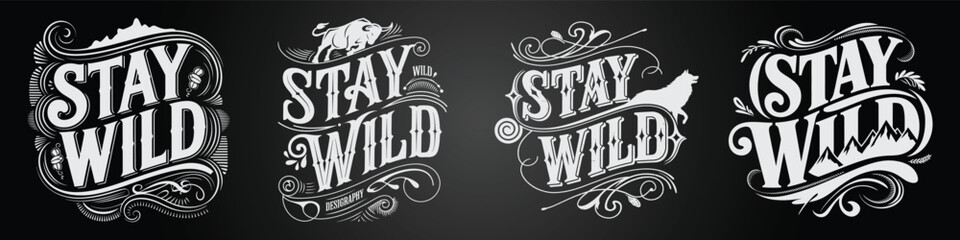 Chalk Style Vector Poster with Inspirational Jungle Typography & Emblem Icons