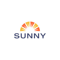 A bright and cheerful logo featuring a sun icon with the word "SUNNY"