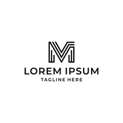 m v mv vm initial logo design vector graphic idea creative