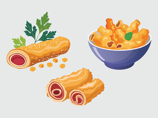 vector illustration of a Torresmo (Crispy Pork Cracklings)