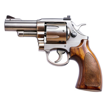 Smith  Wesson Revolver Engraved Eagle Grip Firearms Handgun Weapon isolated on transparent background
