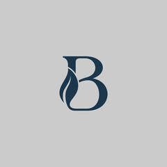 Elegant and modern logo design featuring the letter "B" with a stylized leaf incorporated
