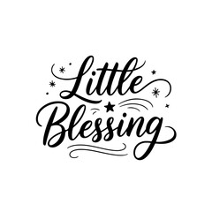 Little Blessing. Baby Shower Vector Design Isolated on White Background
