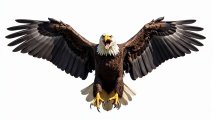 Obraz premium Bald Eagle With Wings Spread Open