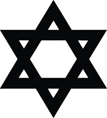 This vector illustration depicts the Star of David, a golden, six-pointed star and a significant religious icon and symbol of Israel and Hebrew spirituality