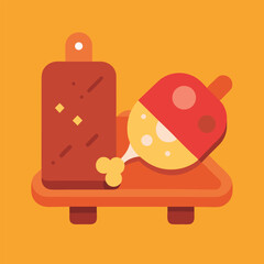 Vector illustration icon of a heart-shaped chocolate cake, a sweet food symbol in cartoon design