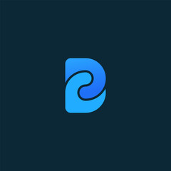 Modern and minimalist abstract logo design featuring the letter "B" with a flowing, dynamic shape