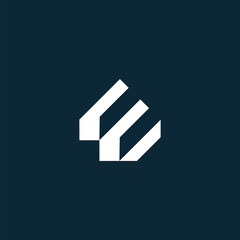 Vector illustration of logo letter E house architecture brand icon building