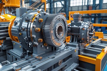 Obraz premium Cutting Edge Industrial Gear Design for Dependable Machinery and Enhanced Team Collaboration