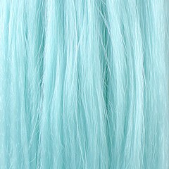 Close-up of shimmering, ethereal strands of light blue hair texture